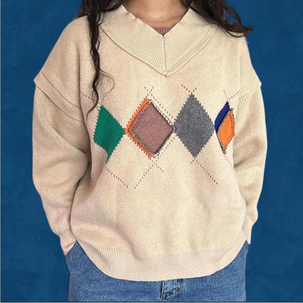 ADER ERROR ARGYLE SWEATER